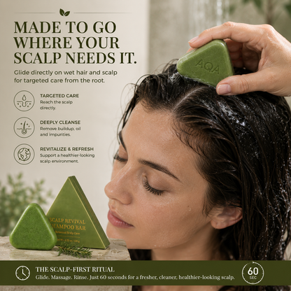 AQA® Scalp Renewal Hair Growth Bar – Deep Cleansing Shampoo for Thinning Hair & Healthier-Looking Hair
