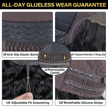 HAIR 220% Density Full Burmese Curly 13x6 Lace Frontal Glueless Wigs Water Wave Virgin Human Hair Wigs Pre Plucked Natural Hairline FallFreshness