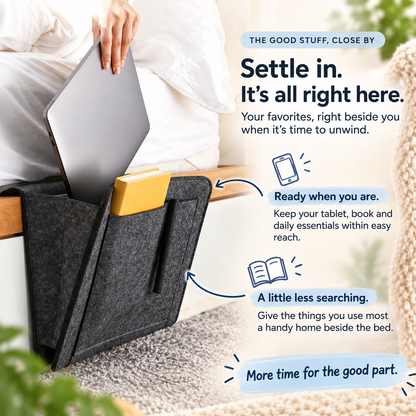 Multi-Pocket Bedside Caddy — Space-Saving Storage, No Tools Needed